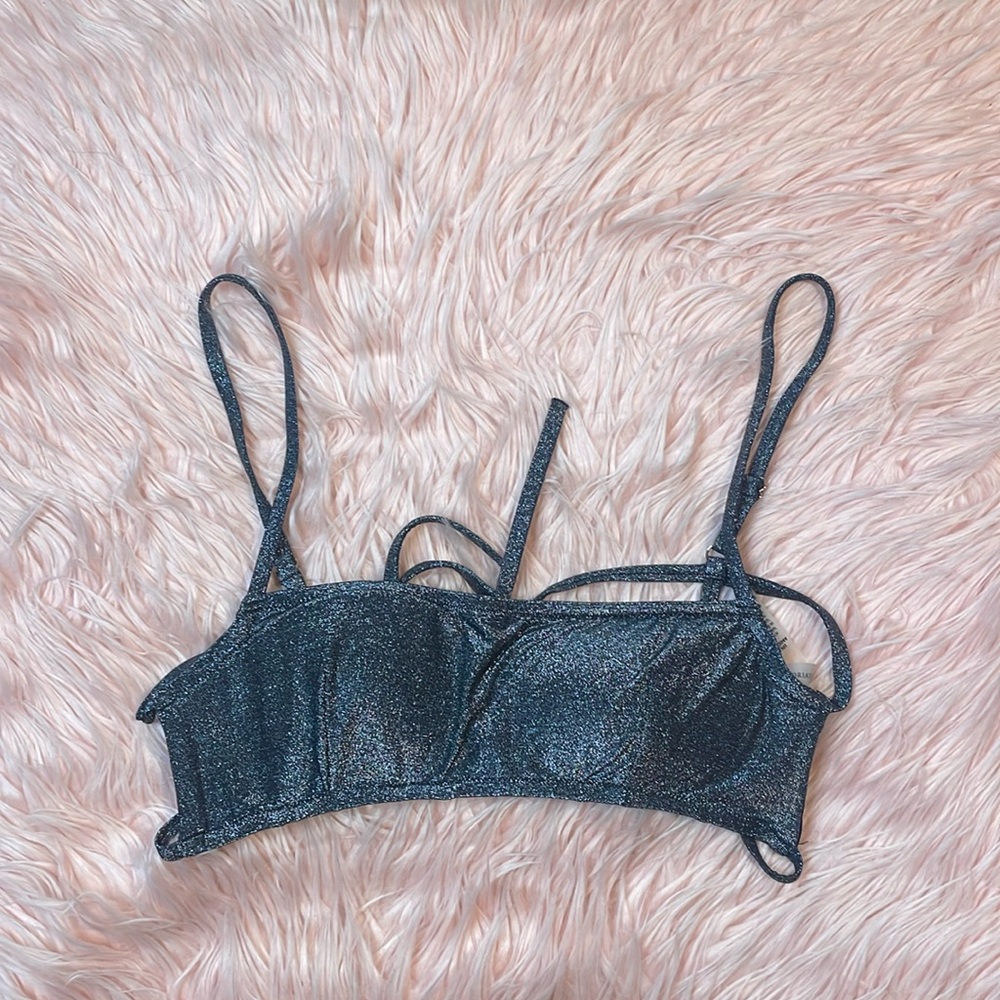 Victoria's Secret Shimmering Black Bikini Top